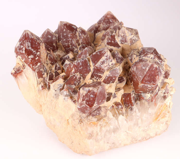 Red Hematite in Quartz Cluster, Orange River Area, Northern Cape, South Africa