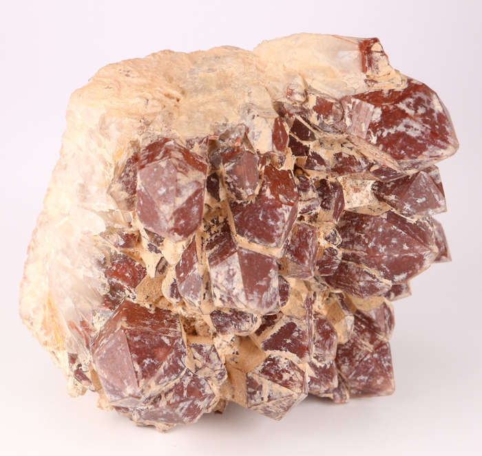 Red Hematite in Quartz Cluster, Orange River Area, Northern Cape, South Africa