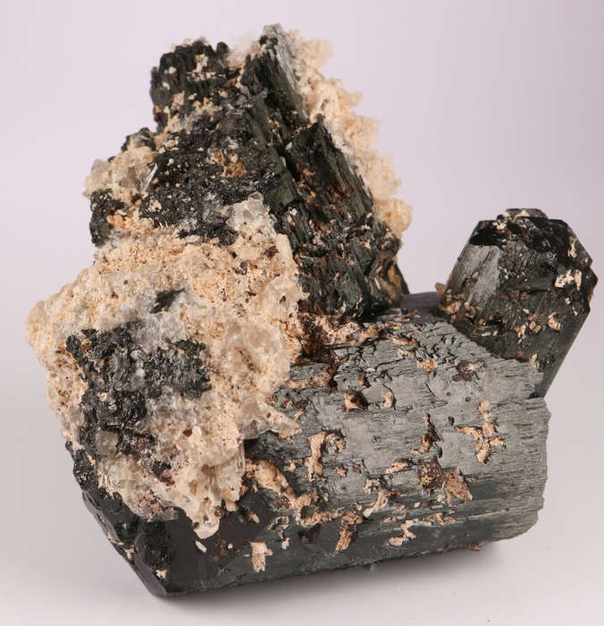 Black Tourmaline and Feldspar, Erongo Mnt, Namibia