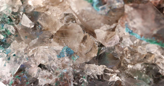 Dioptase and Shattuckite in Quartz, Tantara Mine, DRC