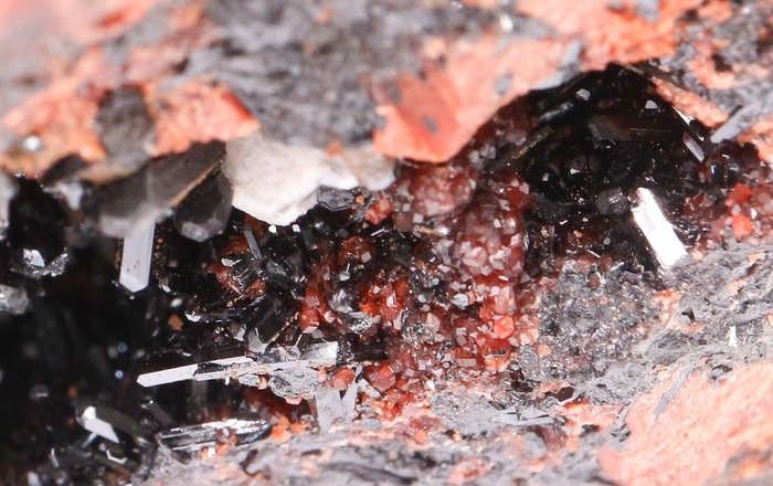 Andradite and Gaudefroyite on Matrix, Wessels Mine, Northern Cape, South Africa