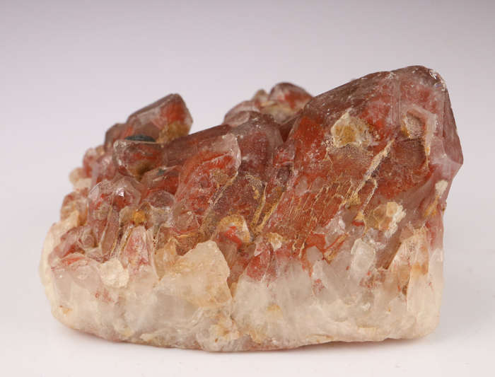 Red Hematite in Quartz Cluster, Orange River Area, Northern Cape, South Africa