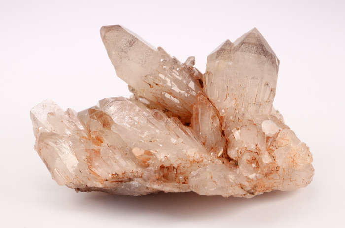 Back Hematite in Quartz Cluster, Orange River Area, Northern Cape, South Africa