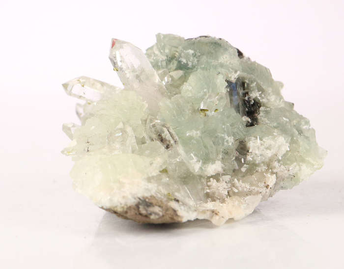 Prehnite on Quartz Cluster, Gobobosebberge Mnt, Namibia