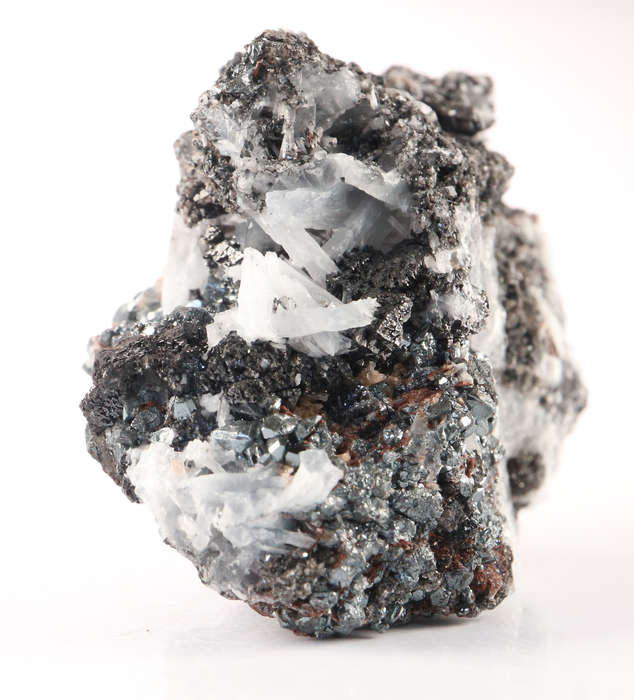 Celestine on Hausmannite, N'Chwaning II, Northern Cape, South Africa