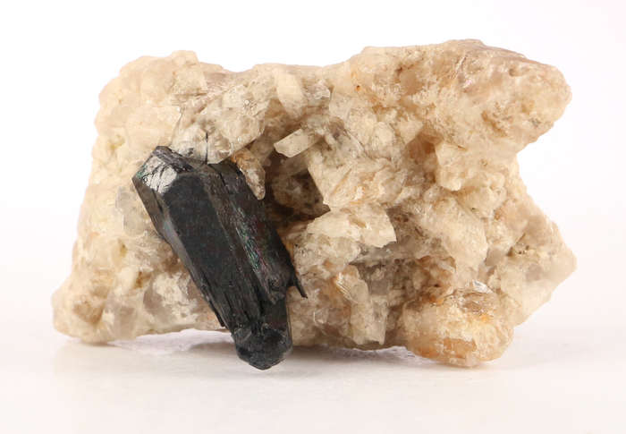 Schorl on Quartz, Erongo Mnt Region, Namibia
