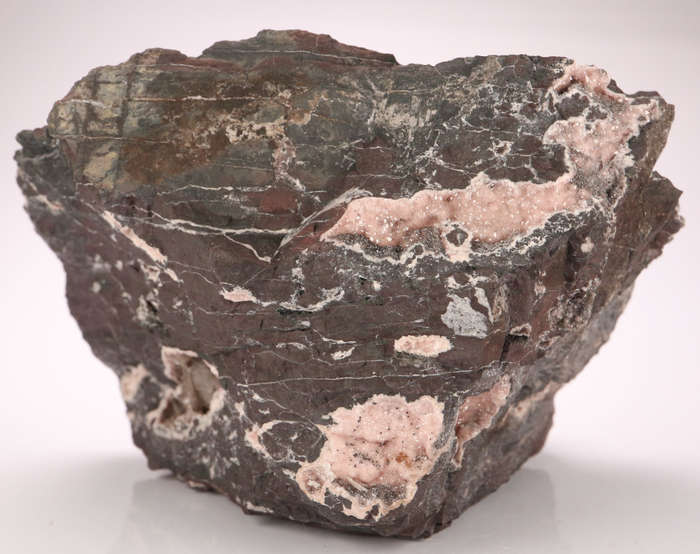 Baryte on Rhodochrosite Vugs, N'Chwaning I, Northern Cape, South Africa