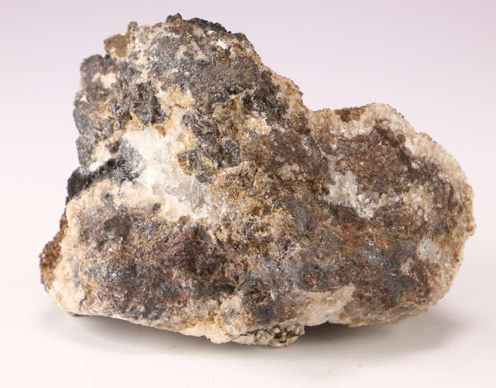Manganite on Calcite on Matrix, N'Chwaning II, Northern Cape, South Africa