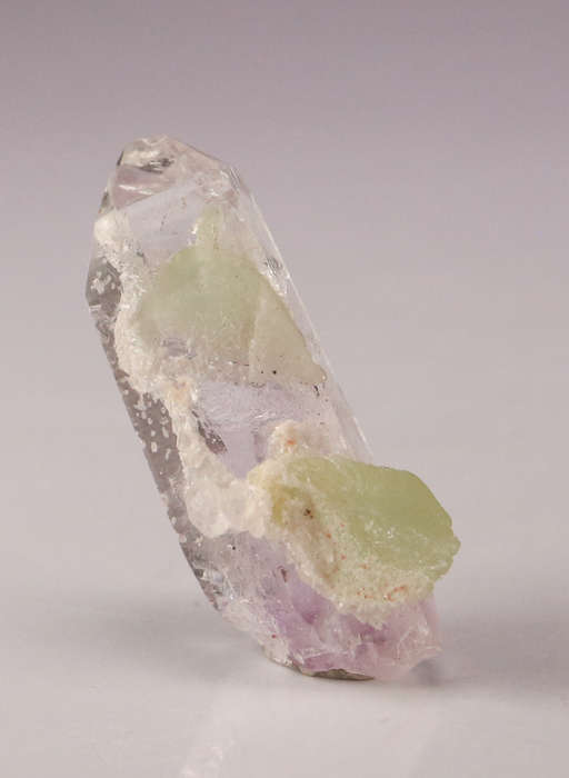 Prehnite on Amethyst incl Quartz, Gobobosebberge Mnt, Namibia