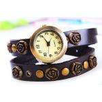 Ladies Retro Quartz Watch with Leather Strap