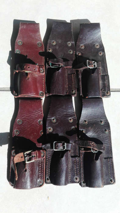 SIX BAYONET FROGS. FOR .303 RIFLE.