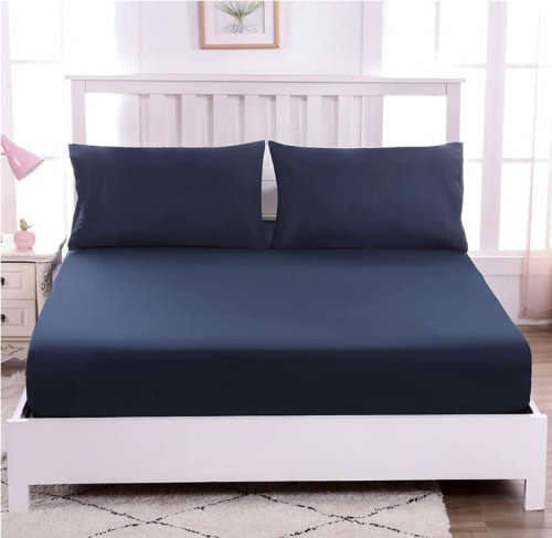 **BARGAIN** Queen Size Microfibre Fitted Sheet - Navy