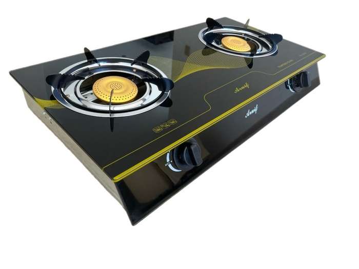 Two Burner Auto Ignition Tempered Glass Gas Stove