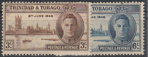 Victory 1st Anniversary 2v - 8th June 1946 - Trinidad & Tobago - MH