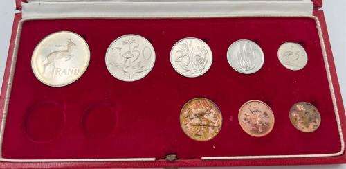 1970 South Africa Proof Coin Set Deluxe Presentation Case Display Silver Coins