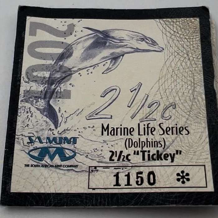2½ Cents Dolphin RSA: Silver Proof Tickey of 2001