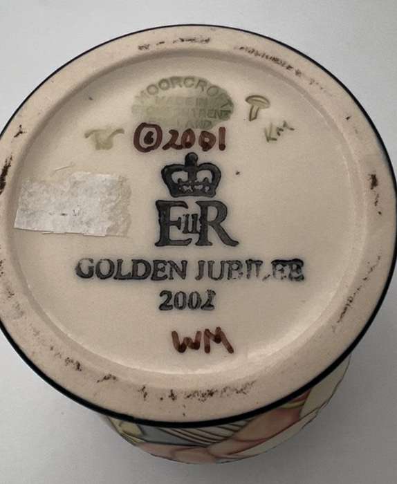 Moorcroft Pottery Golden Jubilee pattern vase, designed by Emma Bossons, circa 2001