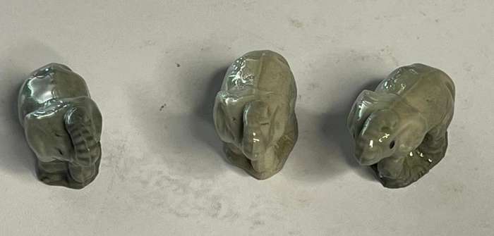 x3 Elephant Figurines, From the Wade Whimsies 1973
