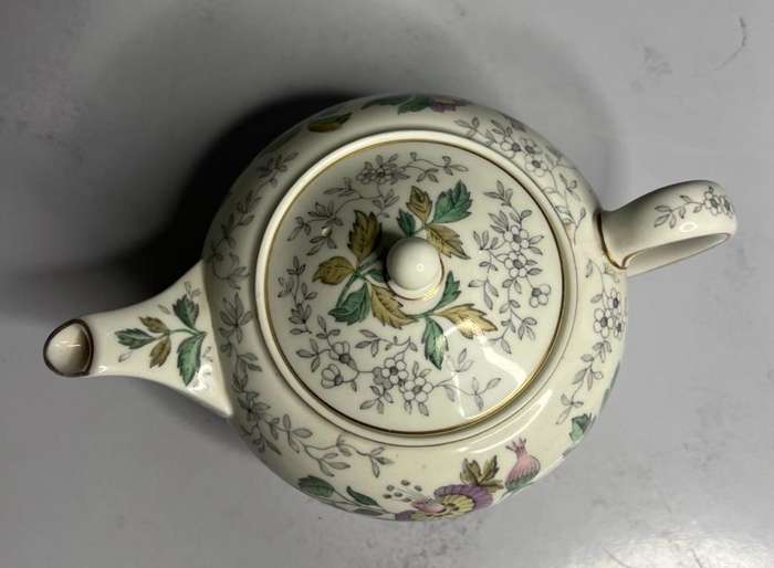 Vintage Wedgwood Bone China England Teapot Floral Gold Trim