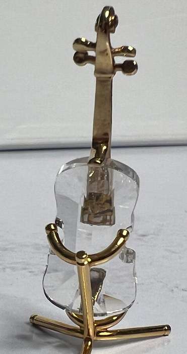 SWAROVSKI CRYSTAL MEMORIES  VIOLIN V1 GOLD WITH STAND GOLD