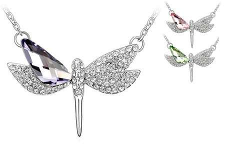 New Style Swarosvki Crystal Elements DRAGONFLY NECKLACE