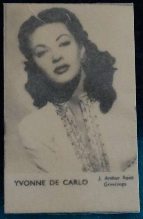 Greetings Card Of Yvonne De Carlo J.Arthur Rank