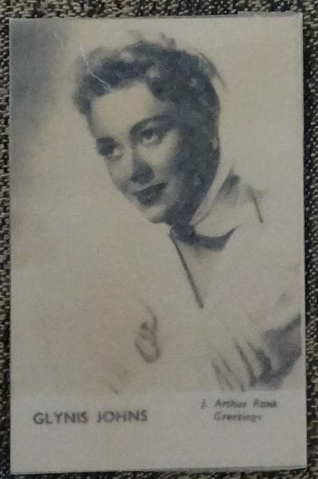 Greetings Card Of Glynis Johns J.Arthur Rank