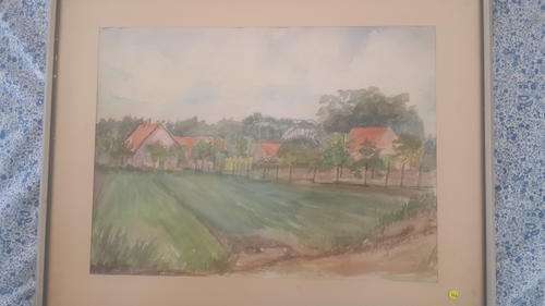 Farm Scene, Behind glass, Grassmer 1958 380x280