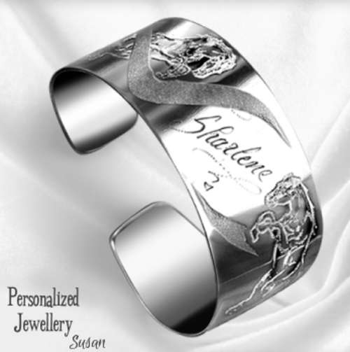 Personalized Open-Ended Bracelets: Jumping Horse Design