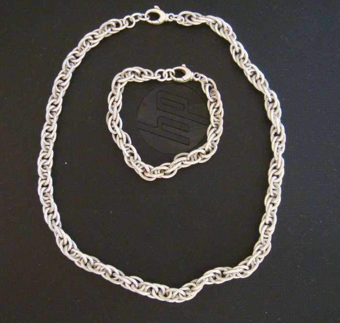 SILVER 925  -   NECKLACE AND BRACELET  -  COMPLETE SET.