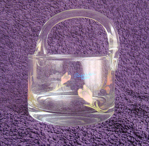 Blown Glass bowl with flowers. from Turkey.