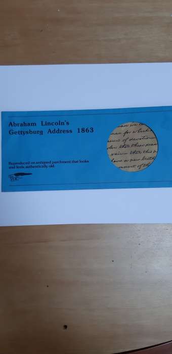 Official copy of Abraham Lincoln`s Gettysburg Address 1863