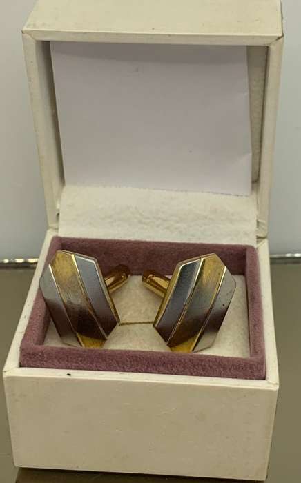 Stainless Steel men`s cufflinks with gold coluring