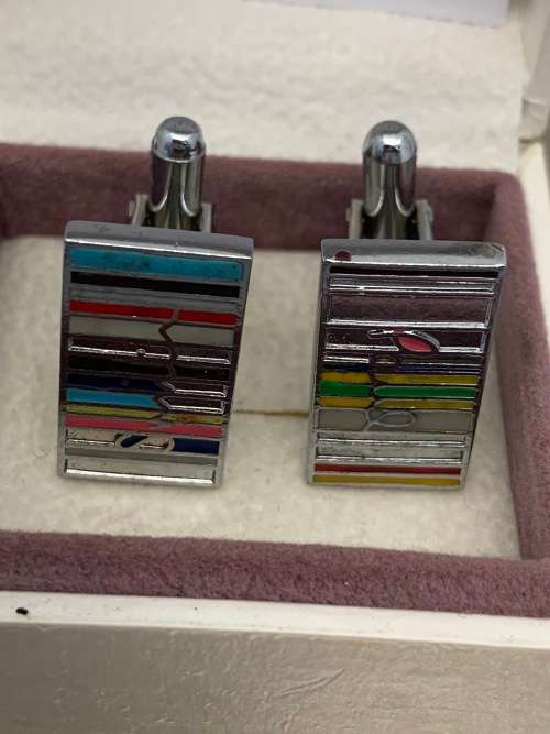 Stainless steel branded cufflinks