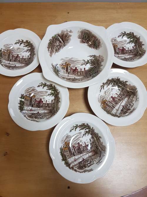 Johnson Bros Haddon Hall set of 6 piece Serving China bowl Set