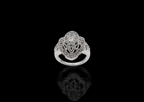 9ct (5.3grams) White Gold Diamond Ring