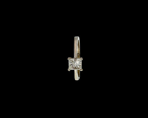 2.2gr 9kt White Gold 0.78ct Rectangular Modified Brilliant D VS1 with GIA certificate