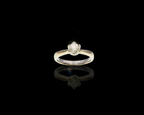 18ct 3.9gr White Gold 0.60ct Round Brilliant Diamond Light Yellow VS Ring