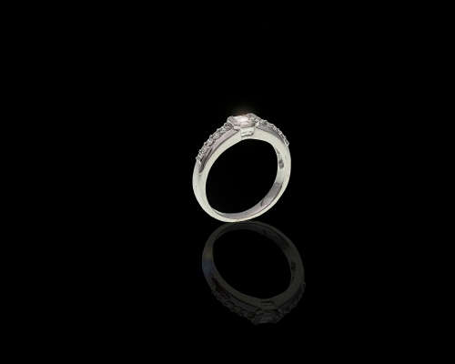 3.4 grams 14 carat White Gold Diamond Engagement  Ring