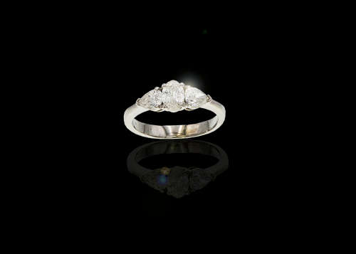 4 grams Platinum Diamond Trilogy Ring