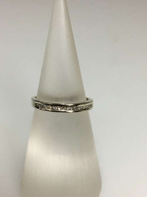2.1 grams 9 carat White Gold  Diamond Half Eternity Ring (there are 2 of these CI0001538-1)