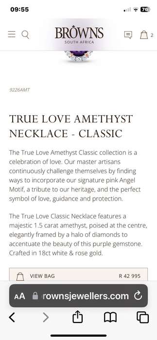 BROWNS true love jewelry set