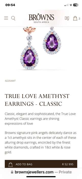 BROWNS true love jewelry set