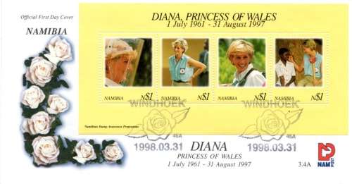 Namibia - 1998 Diana Princess of Wales Commemoration FDC 3.4A