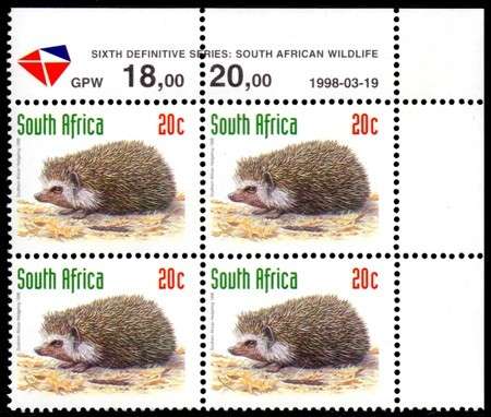 South Africa - 1998 Redrawn 6th Definitive 20c Control Block (1998.03.19) MNH