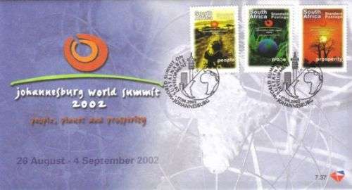 South Africa - 2002 World Summit 1st Issue FDC 7.37