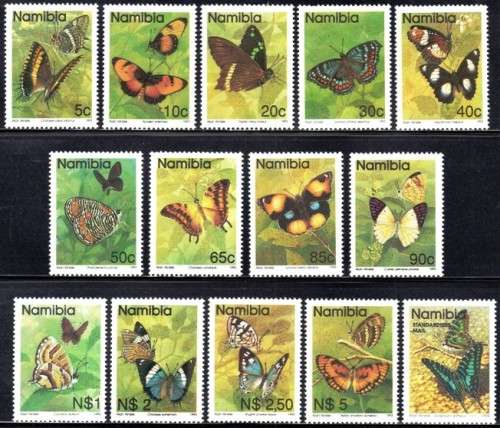 Namibia - 1993 Butterflies 14 value Set MNH