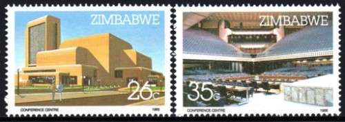 Zimbabwe - 1986 Harare Conference Centre Set MNH SG 688-689