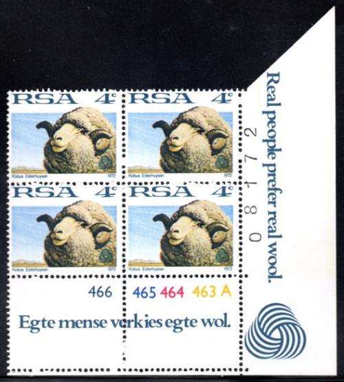 South Africa - 1972 Definitive 4c Control Block Pane A MNH SACC 322
