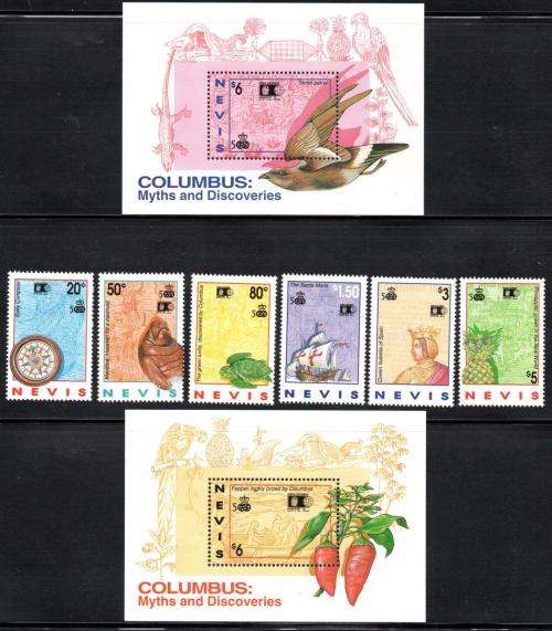 Nevis - 1992 World Columbian Stamp Expo Chicago Set & MS MNH SG 678-684